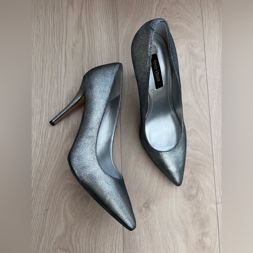 WHBM dark metallic nubuck   leather stilettos